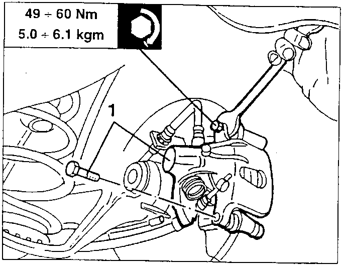 Brake caliper with wrench applying torque