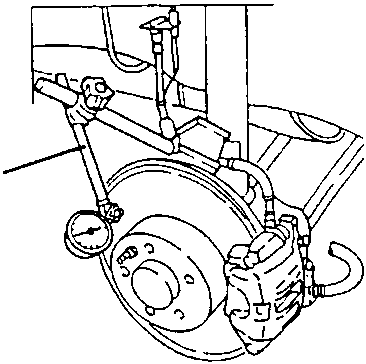 Brake disc with callout 1 pointing to a sensor or bolt near the hub