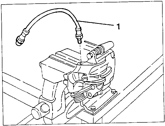 Brake hose connection being disconnected from a brake caliper