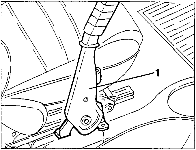 Removing the handbrake control lever