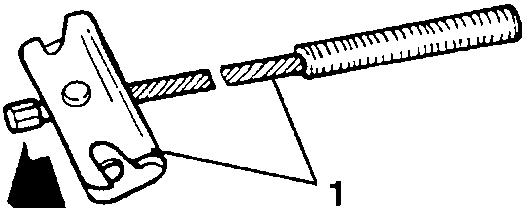 Handbrake front cable being withdrawn from the grommet