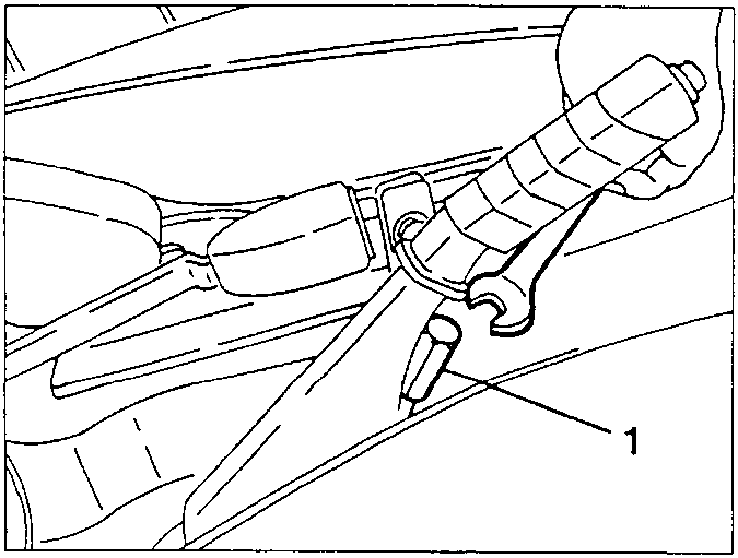 Slackening the handbrake cable adjustment nut under the boot