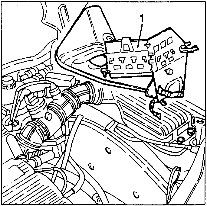 Diagram showing battery support and relays being removed.