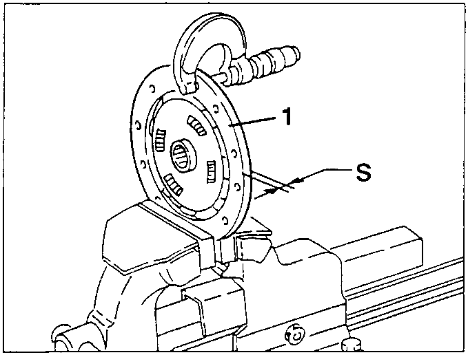 Clutch plate with measurement indicator S