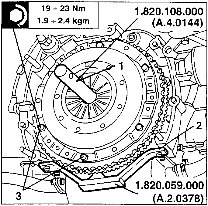 Clutch plate and pressure plate assembly with tools and torque specifications