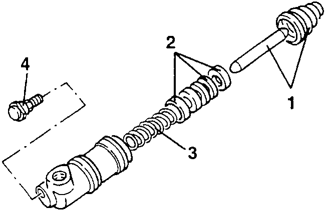 Piston, spring, and bleed screw components