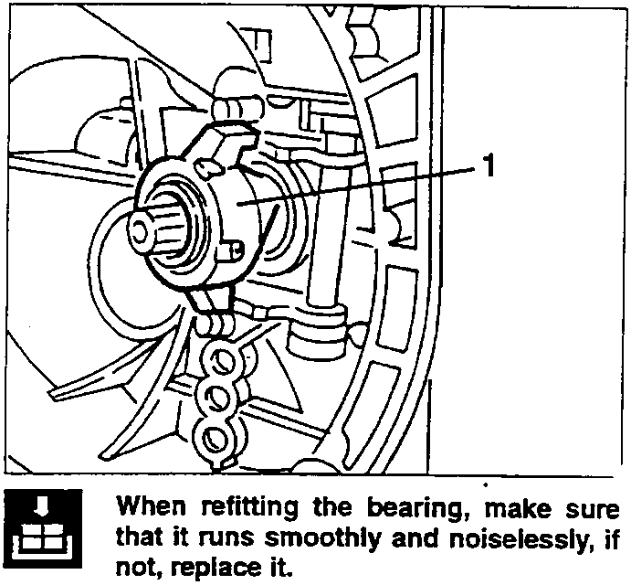 Thrust bearing in its sleeve in the gearbox cover