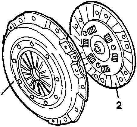 Pressure plate and clutch plate removed