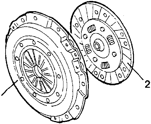 Pressure plate and clutch plate removed