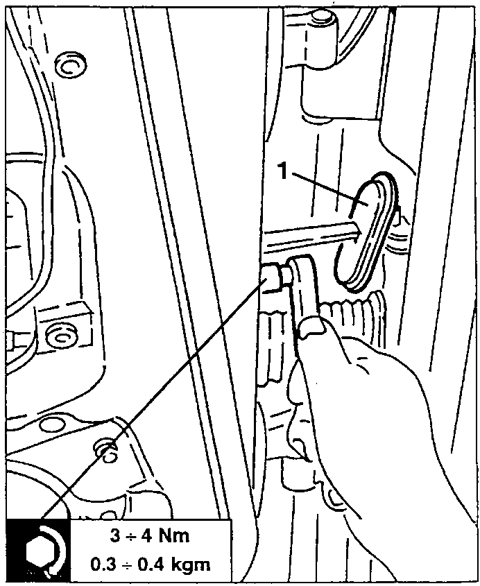 Diagram showing pulling off rubber protection and loosening tie-rod screws