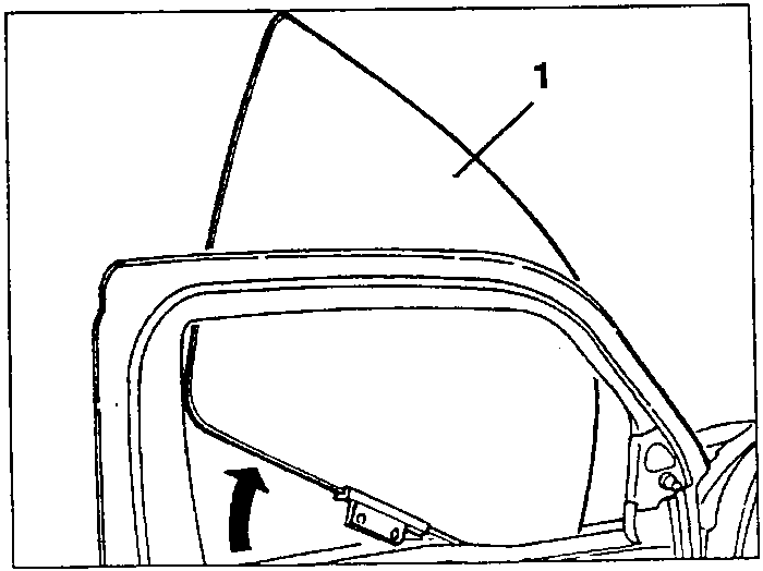 Diagram showing glass being pulled upwards