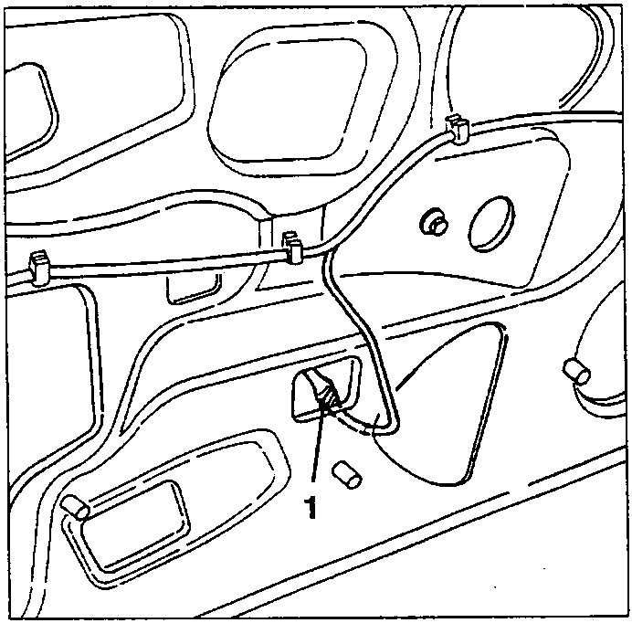 Diagram showing electrical connection disconnection point marked as 1.