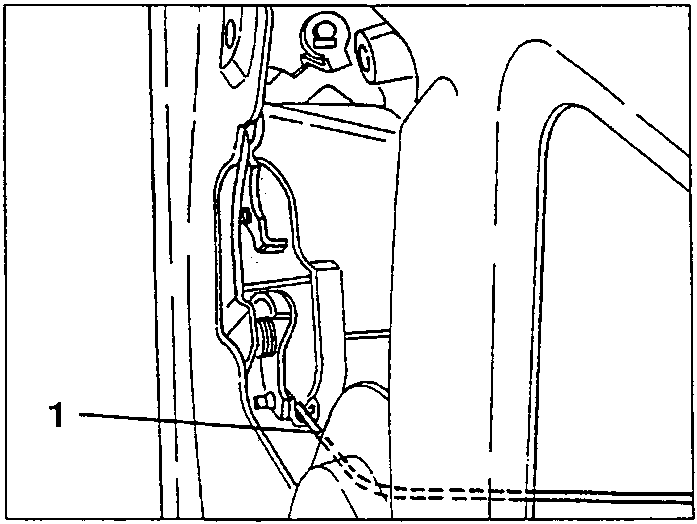 Diagram showing disconnection of inner handle tie-rod from lock device.