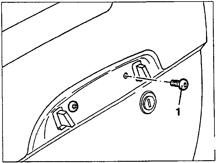 Diagram showing loosening of outer screws on door handle device