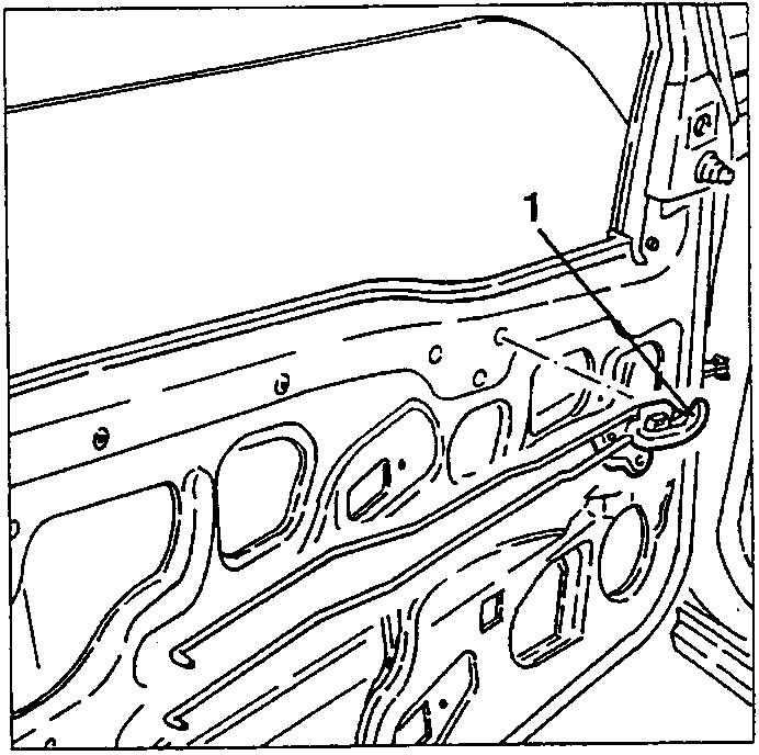 Inside door handle with tie-rods and clamps