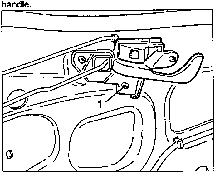 Illustrates door handle assembly attachment point