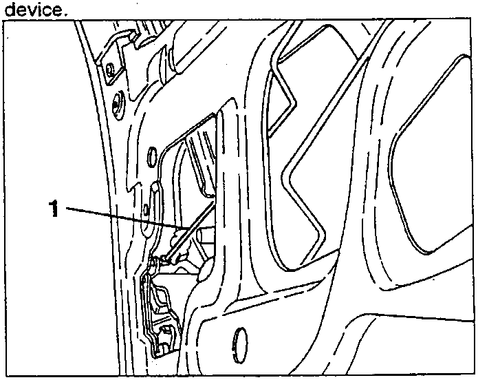 Shows door latch mechanism assembly location