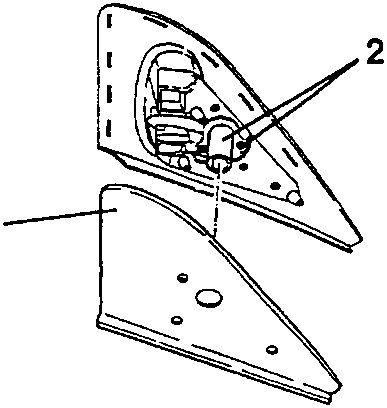 Wing mirror trim components 1 and 2