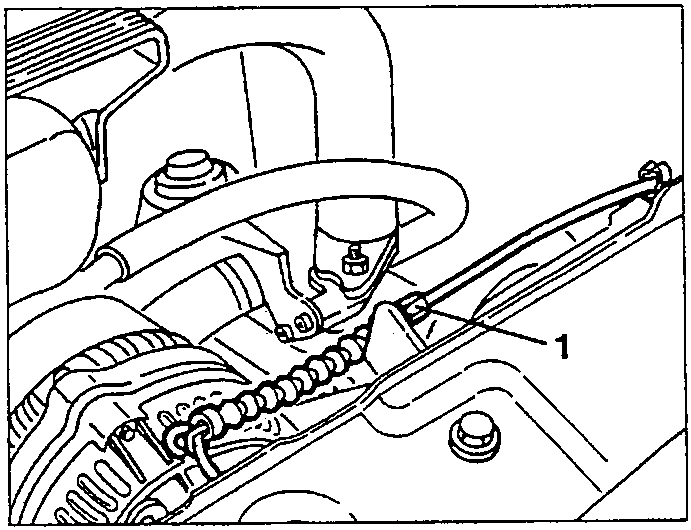 Bonnet release cable adjusting nut 1 in the engine bay