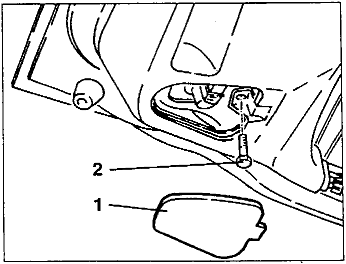 Bulb access panel 1 and trim securing screw 2