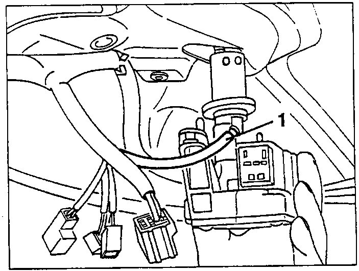 Rear windscreen wiper motor with the detergent hose 1
