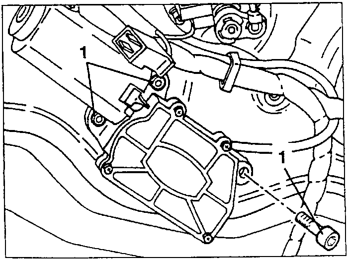 Screws 1 securing the rear windscreen wiper motor