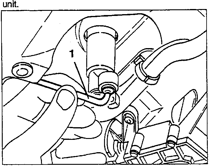 Diagram showing hands disconnecting a tie-rod from a lock mechanism, labeled 1.
