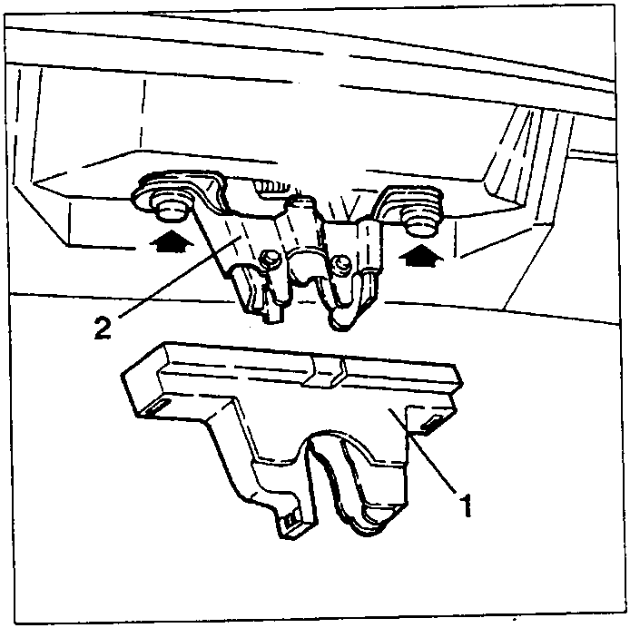 Diagram showing boot lock with numbered parts 1 and 2