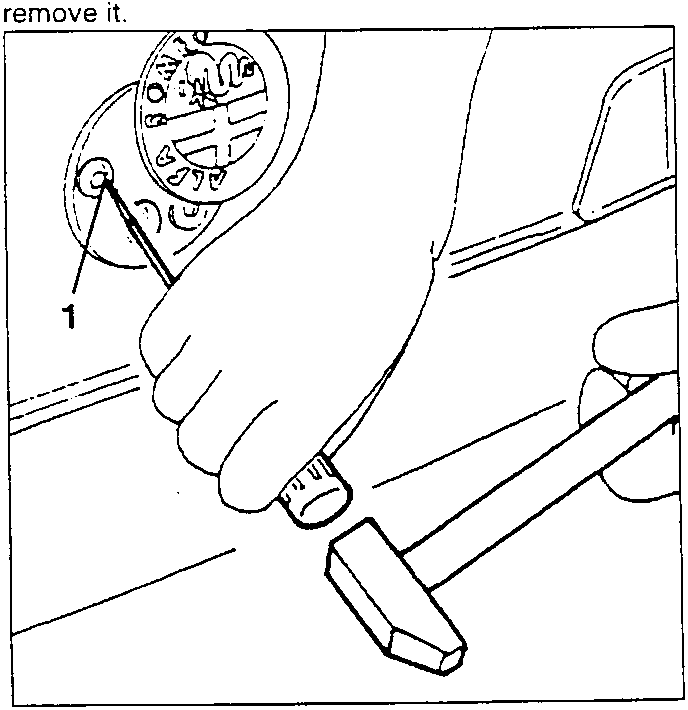 Hand using punch on screw 1