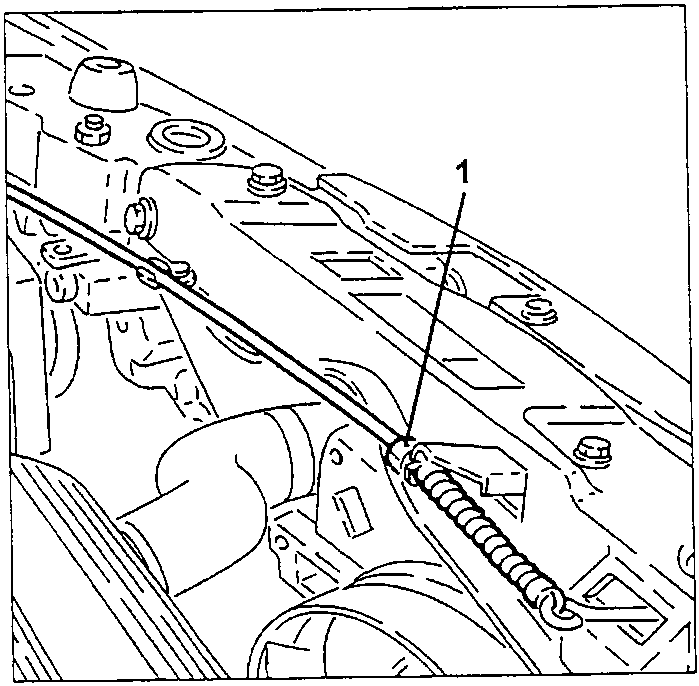 Bonnet opening wire refitted and tensioned