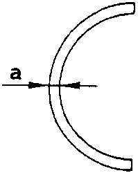 Diagram of main half bearing with dimension 'a'