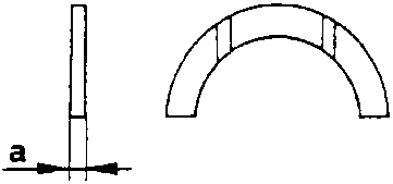 Diagram of half thrust ring with dimension 'a'