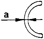 Diagram of connecting rod half bearing with dimension 'a'