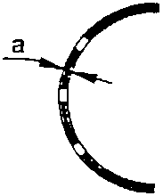 Half bearing showing thickness a