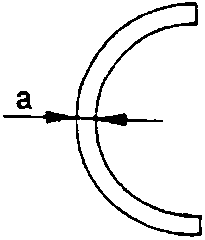 Diagram of half bearing with dimension 'a'