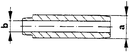 Cross-section of a valve guide showing its outside and inside diameters.