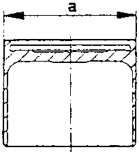 Diagram showing valve cup with labeled diameter 'a'