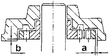 Oil pump diagram with labeled parts a, b