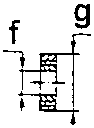 Diagram of counter-rotating shafts with labeled parts f, g, a