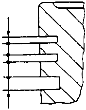 Diagram of piston ring seats 'b', 'c', 'd'