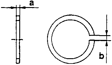 Diagram showing a seal ring with dimensions 'a' and 'b' indicated