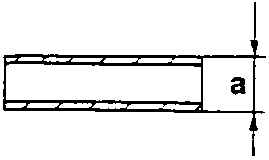 Diagram showing a gudgeon pin with dimension 'a' indicated