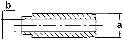 Diagram of valve guide with dimensions a and b