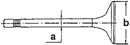 Diagram of valve with dimensions a and b