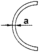 Diagram of half bearing with labeled part a