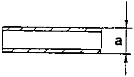 Diagram of a gudgeon pin showing dimension 'a'