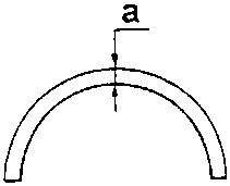 Diagram showing a curved half bearing with dimension 'a' indicated