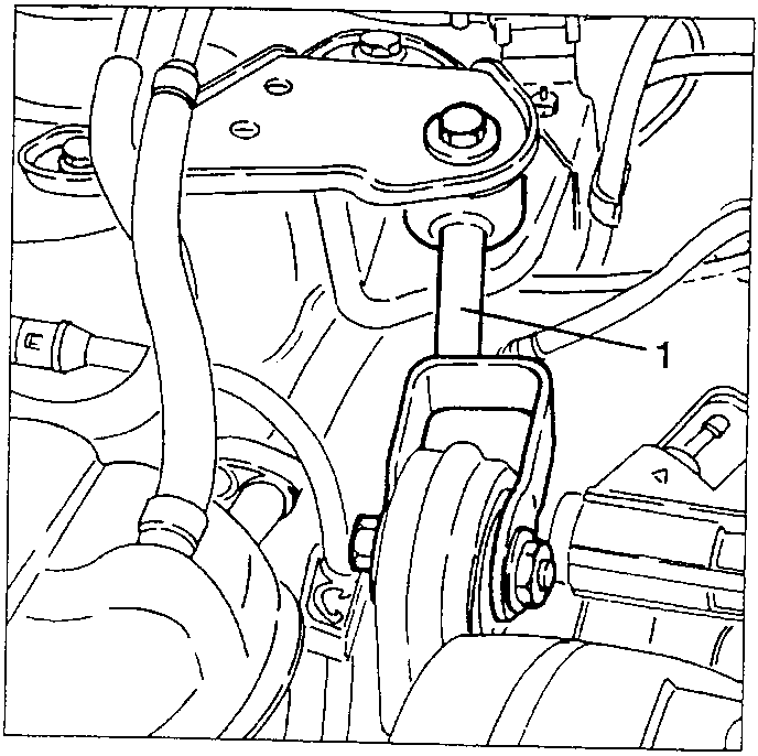 Engine stay rod being removed
