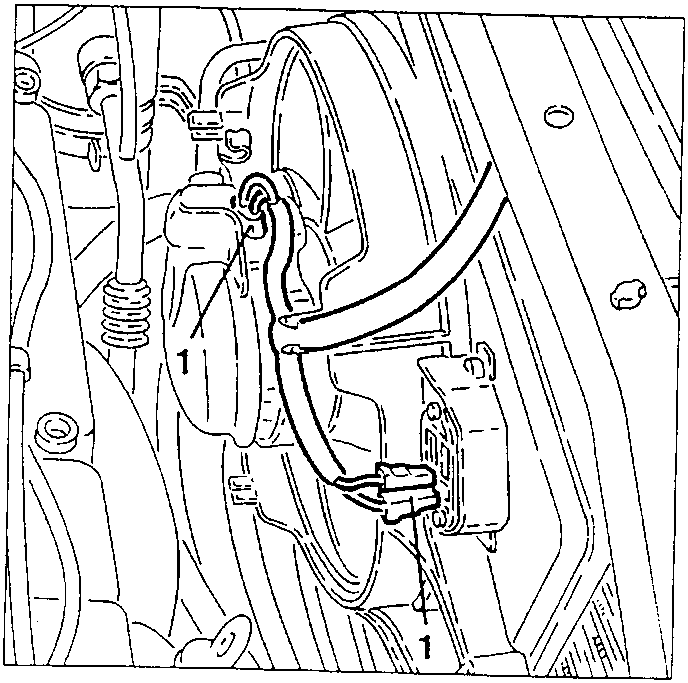 Diagram showing electrical connections to cooling fan