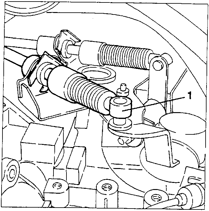 Gearshift control bowden connection being disconnected